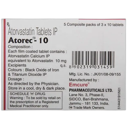 atorec 10mg tablet 10's
